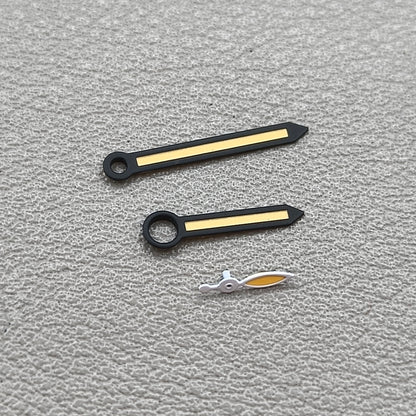 Orange Lume Black Trim Arrow Shaped Watch Hands for ST3600/ST3620/ETA6497/6498