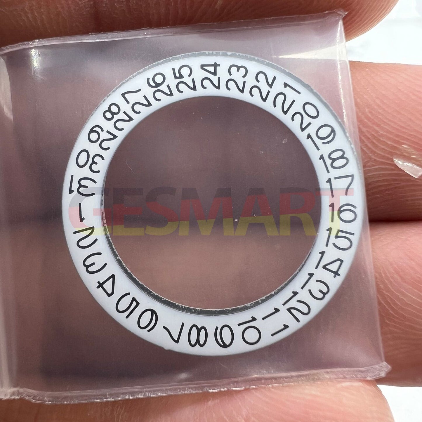 Date disk wheel for NH35 NH36 watch movement, showing date at 3 o'clock position on white background.