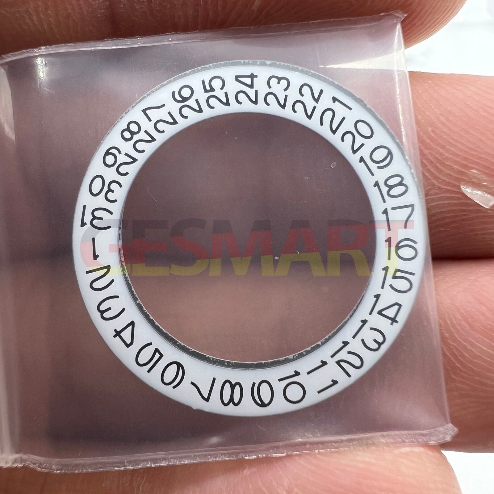 Date disk wheel for NH35 NH36 watch movement, showing date at 3 o'clock position on white background.