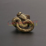 Solid Copper Cobra Trinket Vintage Hand Carved Bronze Model Figurines