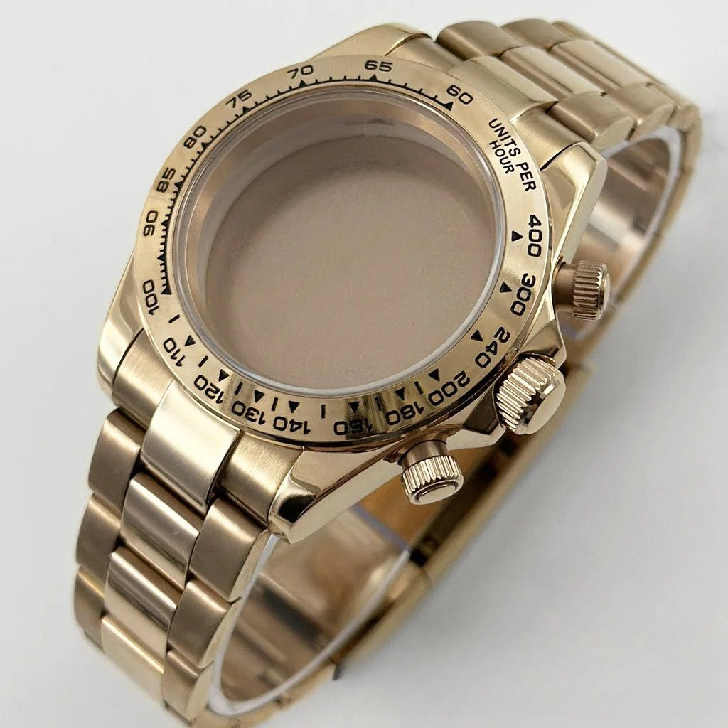Daytona 40mm Sapphire Glass Watch Case Ceramic Bezel Men's for VK63 VK63A VK64