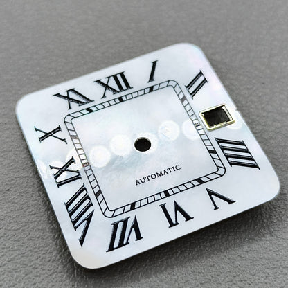 Modified Shell White Square Roman Watch Dial for NH35 NH36 Movement