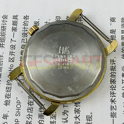 Montre mécanique manuelle fabriquée en usine à Shanghai, cadran gris dégradé à clous dorés