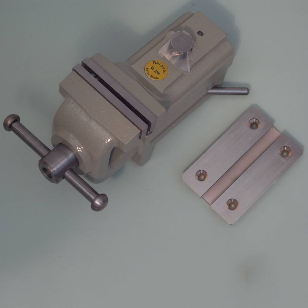 Bergeon 2021 watch vice with smooth parallel jaws for precise watch repair and adjustment tools.