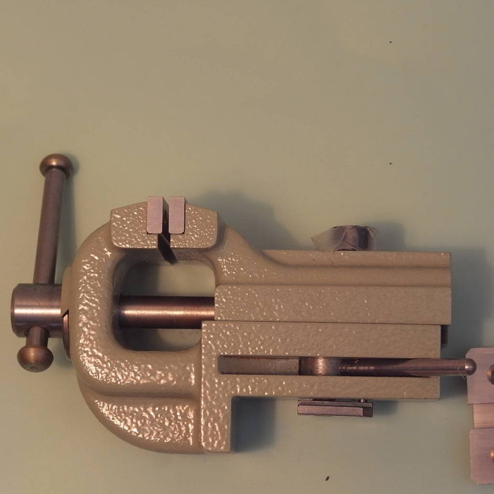 Bergeon 2021 watch vice with smooth parallel jaws for precise watch repair and adjustment.