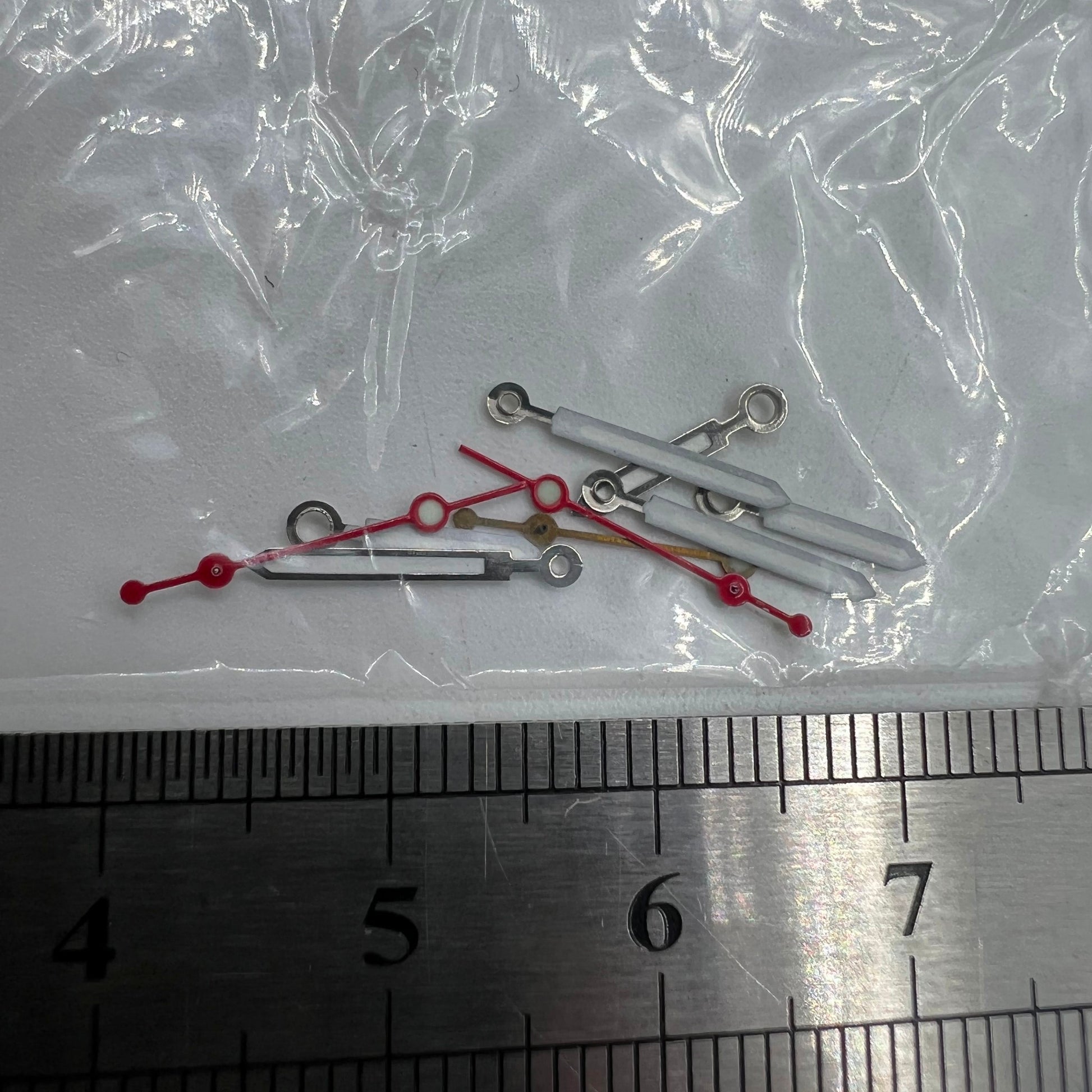 Luminous watch hands for Miyota 2035 quartz movement, enhancing night visibility and precision.