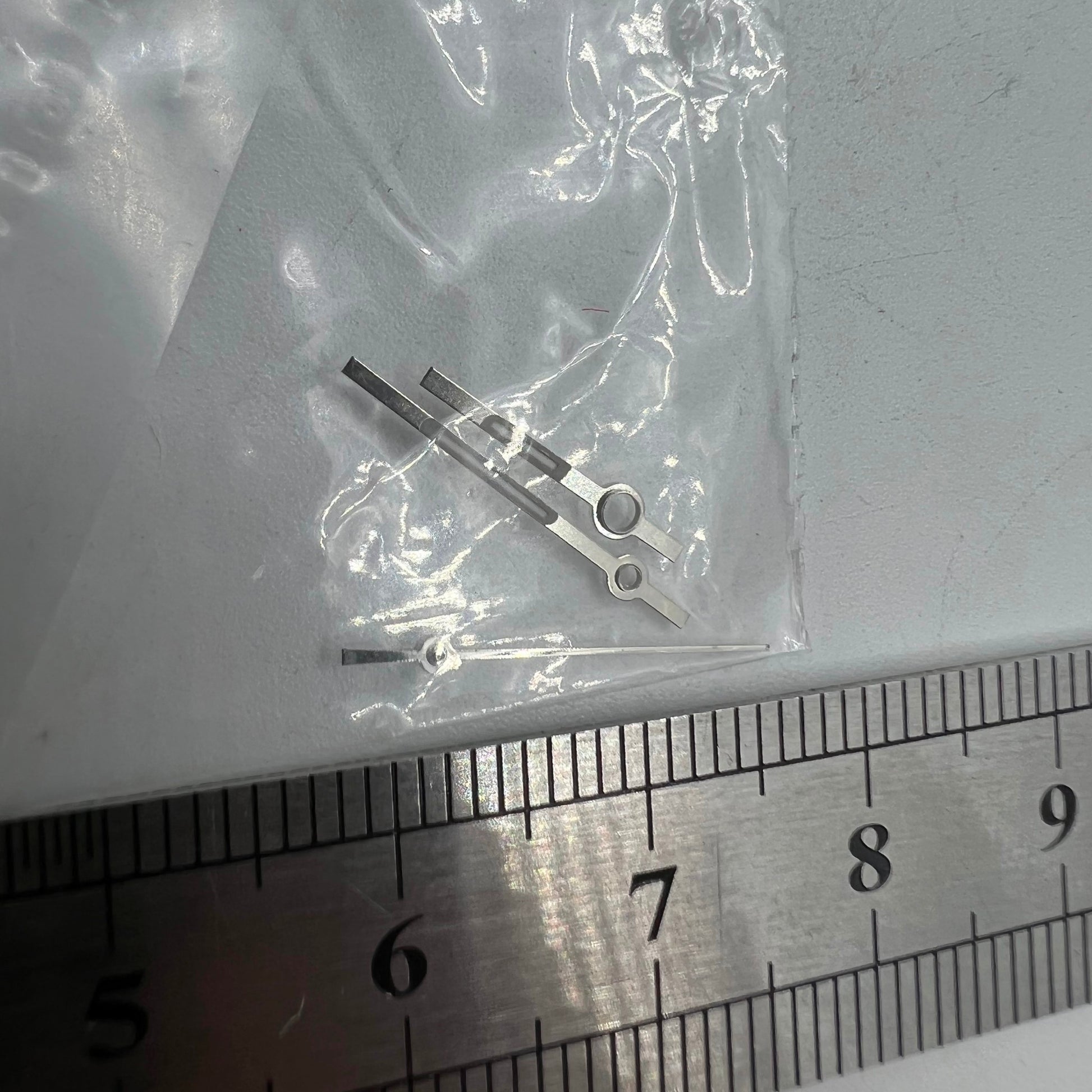 Luminous watch hands for Ronda 5030.D quartz movement, enhancing visibility and elegant style.