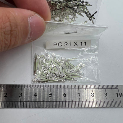 Lot de 100 aiguilles de montre argentées de 11 mm avec luminescentes pour mouvement à quartz Epson PC21