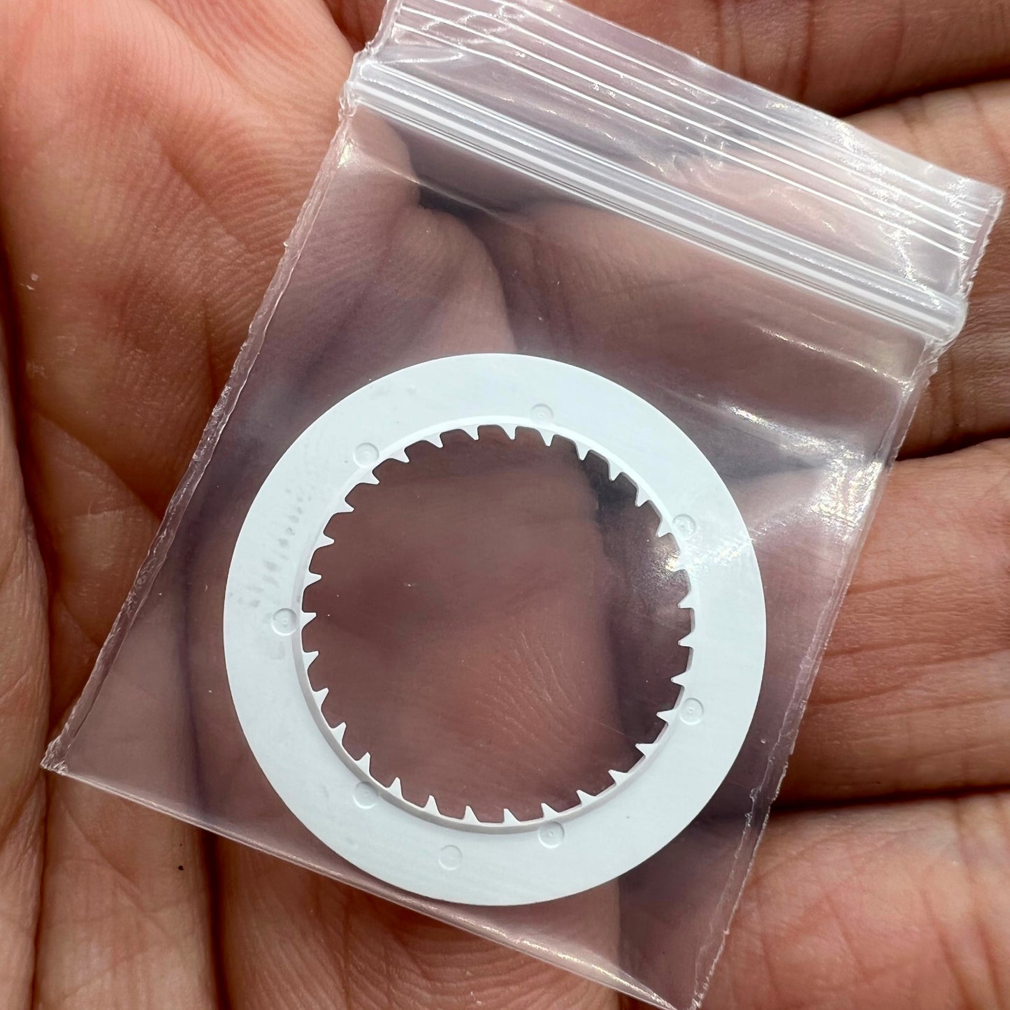 Vintage silver date disk wheel for NH36 NH35 watch movement, precise gear component.