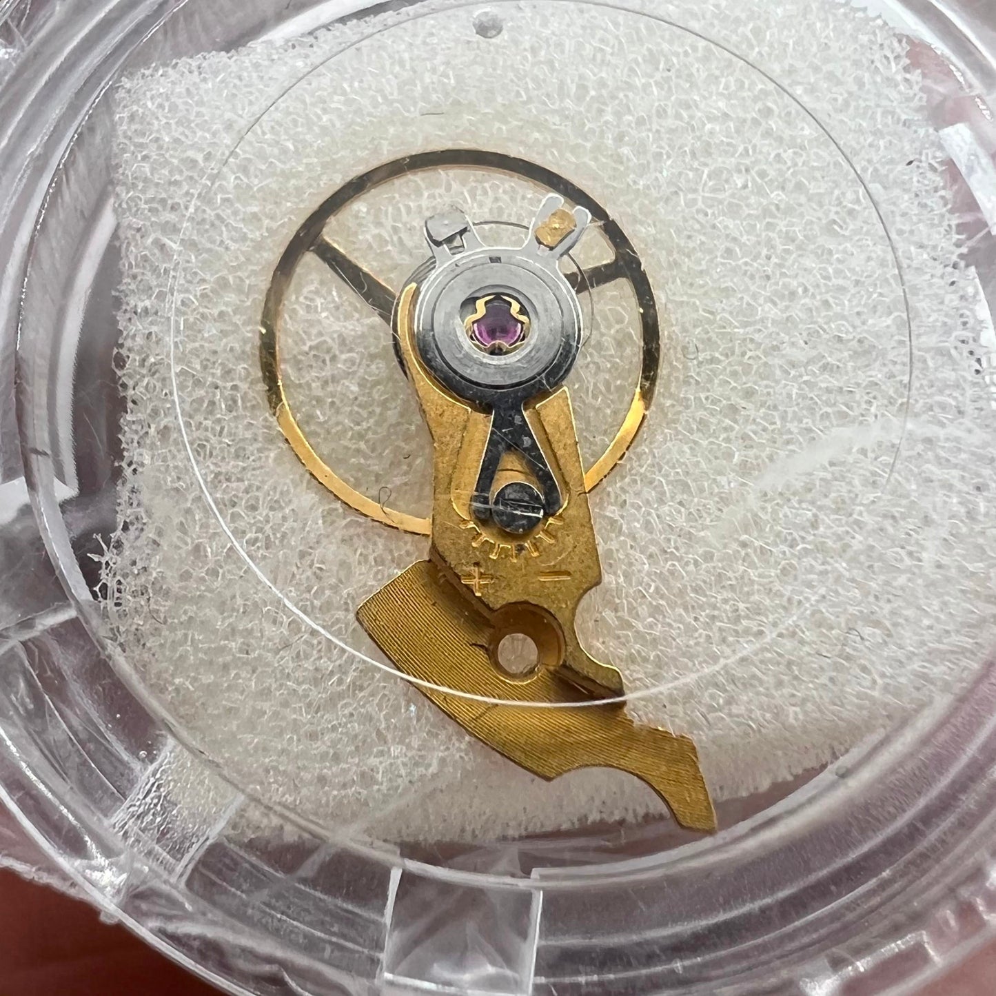 Golden complete balance wheel with splint for ETA2834 2836 2824 watch movement, precision fit.