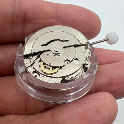 DG2813 automatic watch movement with visible mechanical gears and day-date display for Seiko replacements.