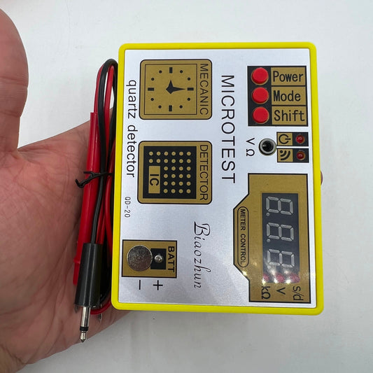QD-20 Quartz Movement Tester, watch maintenance tool measuring battery life accurately.