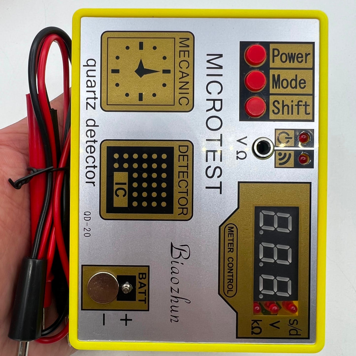 QD-20 Quartz Movement Tester, precision tool for testing watch battery life and performance.