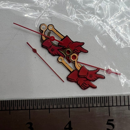 Gesture Sign irregular watch hands set for Miyota 2035 quartz movement, ideal for custom watch repairs and upgrades.