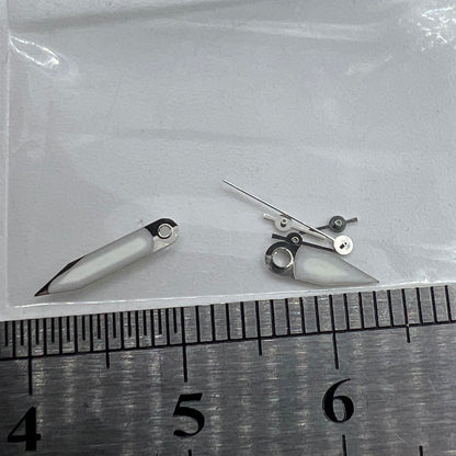 Aiguilles de montre lumineuses vertes avec garniture argentée 10 x 10 x 8 mm pour mouvement Miyota FS00