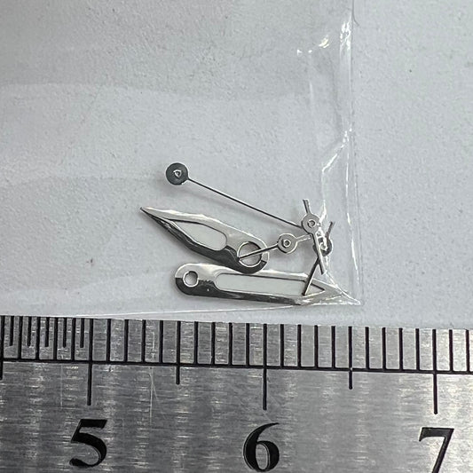 Aiguilles de montre lumineuses vertes avec garniture argentée 10 x 10 x 8 mm pour mouvement Miyota FS00