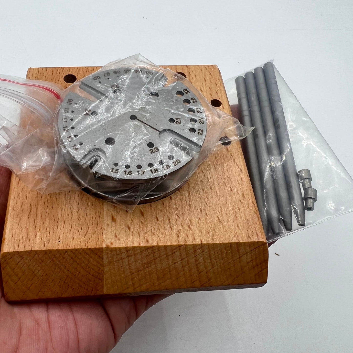 Precision balance staff remover tool, China-made for delicate watch hairspring installation.