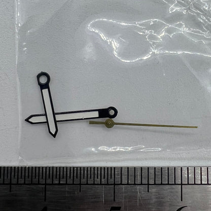 Luminous black trim watch hands for Miyota 2035 quartz movement by P1-H4-C99, ideal for precise timekeeping.