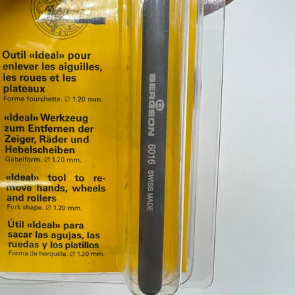 Bergeon 6016 watch hand remover tool for precise extraction of hands and wheels in watch repair.