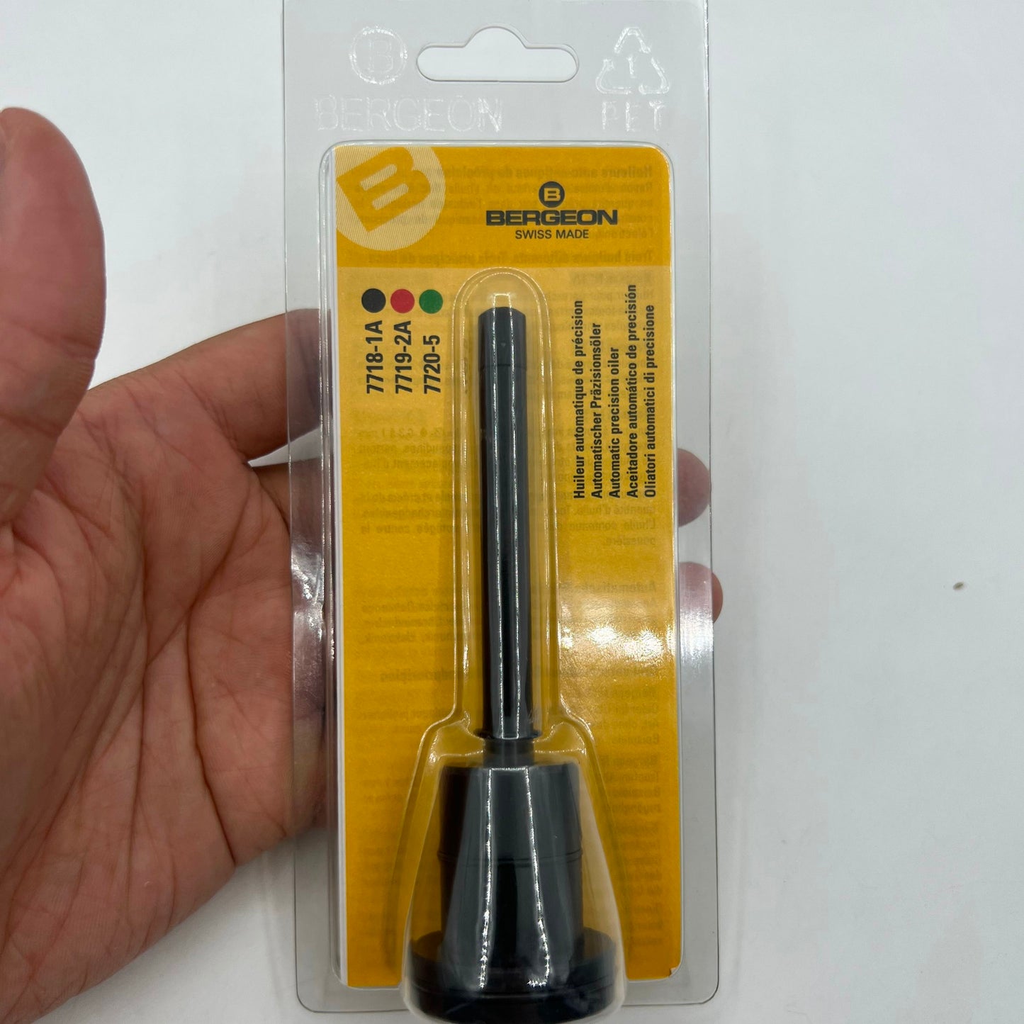 Bergeon 7718-1A automatic watch and clock oiler tool for precise lubrication of timepieces.