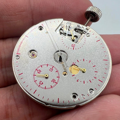 Tianjin Seagull ST1903 watch movement showing 24-hour display, precision manual mechanical gear.