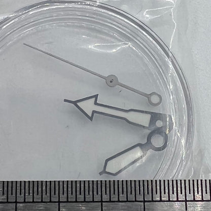 Green luminous watch hands with silver trim, 12.5mm size, for Miyota NH35/NH36/NH38 movement compatibility.