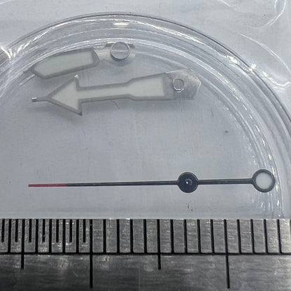 Green luminous watch hands with silver trim, 12.5mm, for Miyota NH35/NH36/NH38 movements.