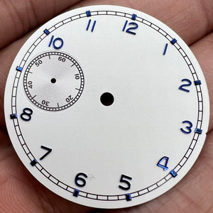 37mm Watch Dial White Pilot Suitable for ETA 6497 Movement No Logo BP08