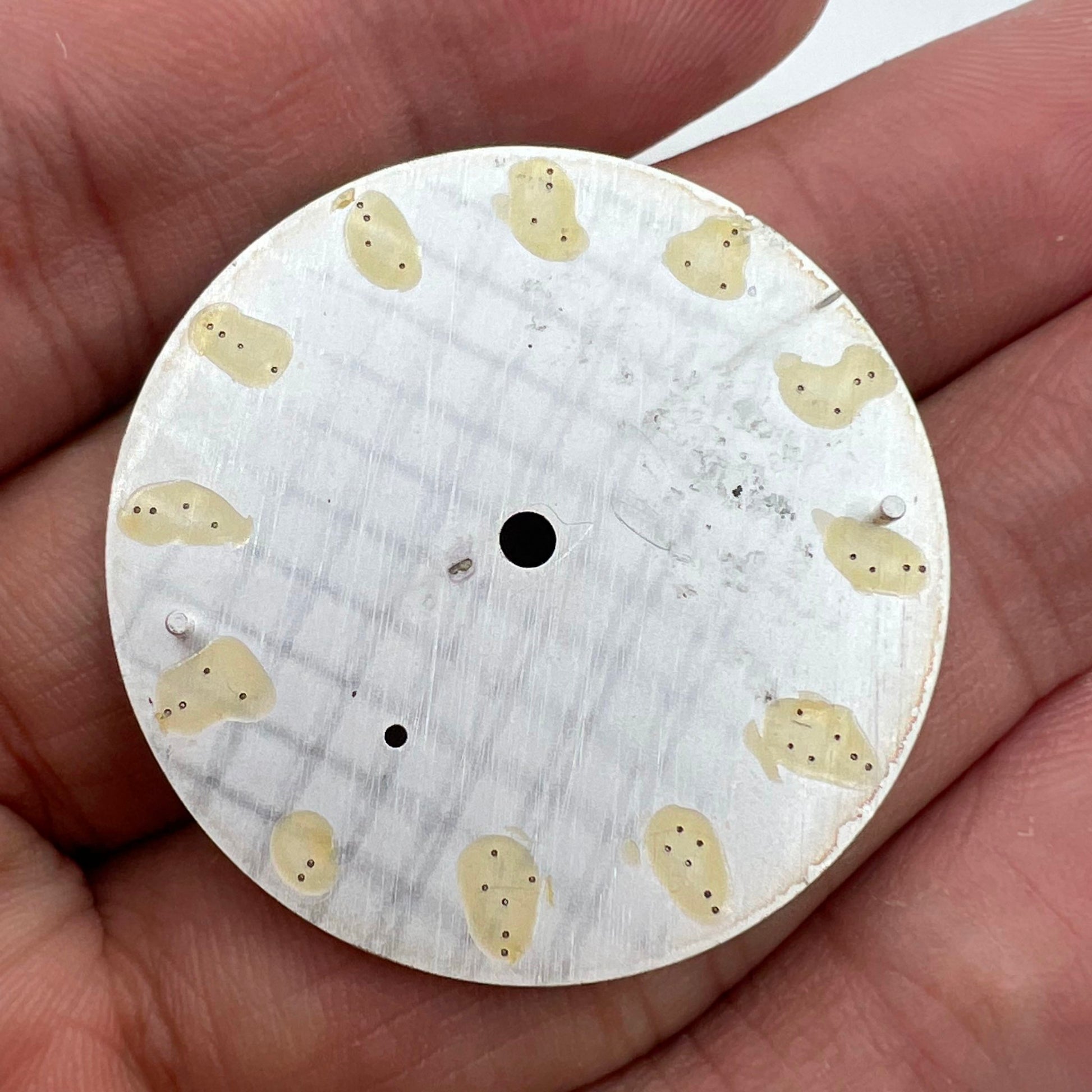 White 37mm BP08 pilot watch dial for ETA 6497 movement, perfect for custom timepiece projects.