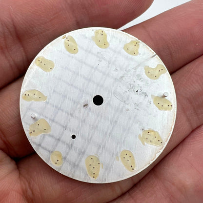 White 37mm BP08 pilot watch dial for ETA 6497 movement, perfect for custom timepiece projects.