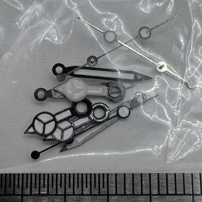 Black lume watch hands with black trim, 12mm, for Seagull ST6 automatic mechanical movement accessories.
