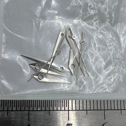 Silver arrow-style watch hands, 11.5mm, for Miyota 1M12 Japan quartz movement.