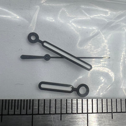 Green luminous watch hands with black trim for NH35A/NH36A movement by BB11, ideal for precise timekeeping.