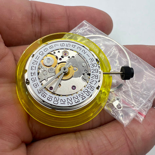 ST2130 Seagull automatic watch movement, silver finish, compatible with ETA 2824, 28800VPH frequency.