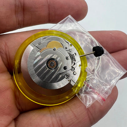 Close-up of ST2130 Seagull automatic watch movement with silver finish, compatible with ETA 2824, 28800VPH.