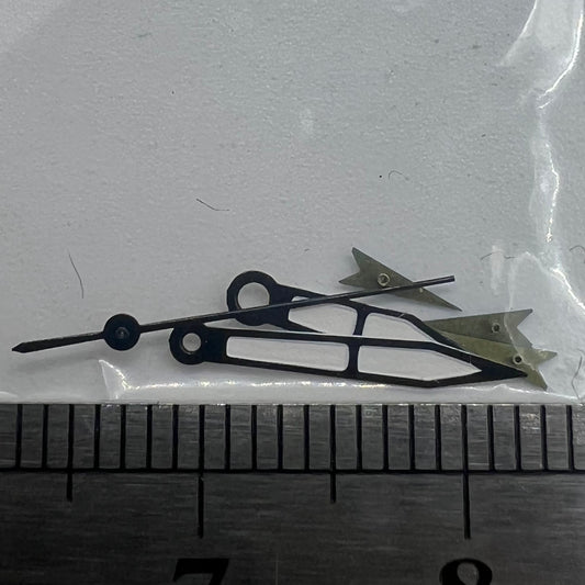 Dark blue arrow-shaped 13mm watch hands for Miyota OS10 OS20 OS60 OS80 with precise trim design.
