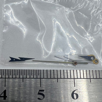 Dark blue arrow-shaped 13mm watch hands for Miyota OS series, precise and stylish time display.