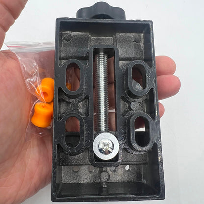 Mini electric drill with flat vice and clip opening table clamp, ideal for precise jewelry crafting.