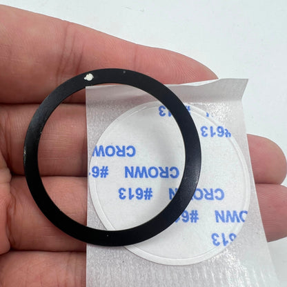 Black and white aluminum bezel insert with circular arc bevel for 39mm watches