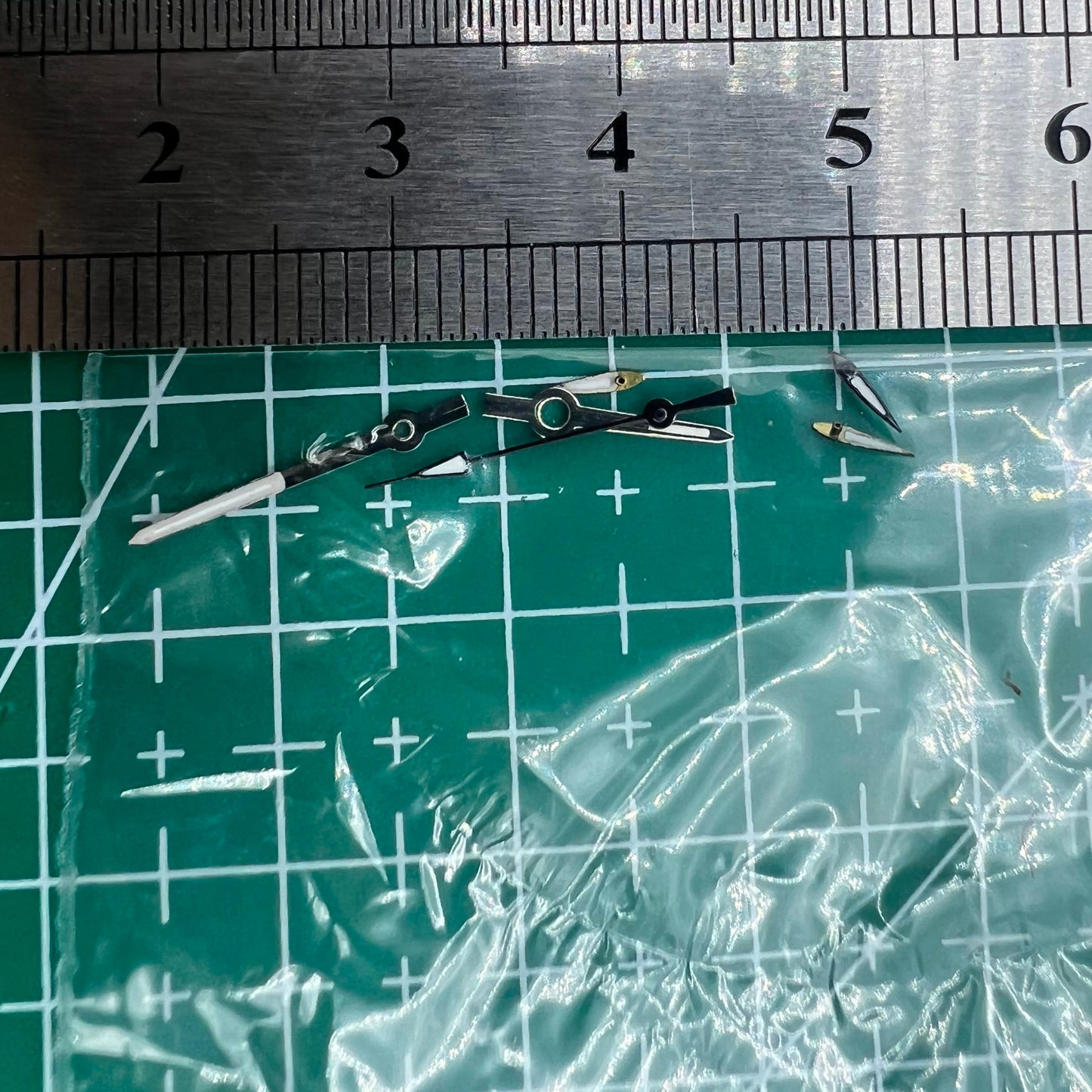 Silver and black 13mm luminous watch hands for Miyota OS10 OS20 OS22 OS60 OS80 OS11.