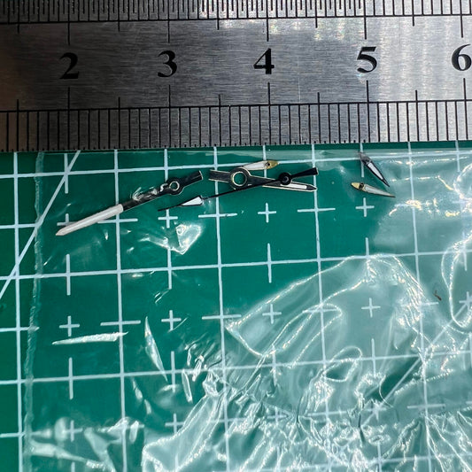 Silver and black 13mm luminous watch hands for Miyota OS10 OS20 OS22 OS60 OS80 OS11.