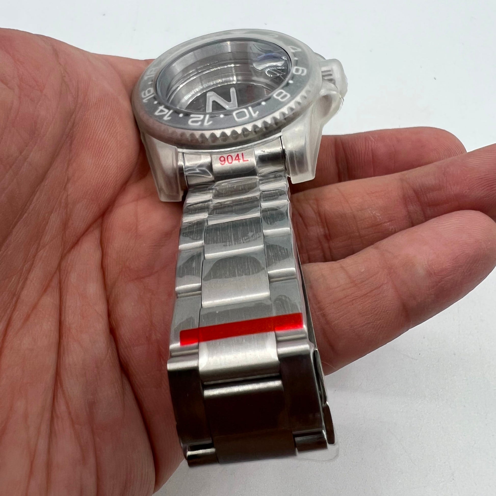 Transparent 40MM sapphire glass watch case with strap for NH35/NH36 movements, 22 colors.