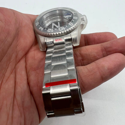 Transparent 40MM sapphire glass watch case with strap for NH35/NH36 movements, 22 colors.