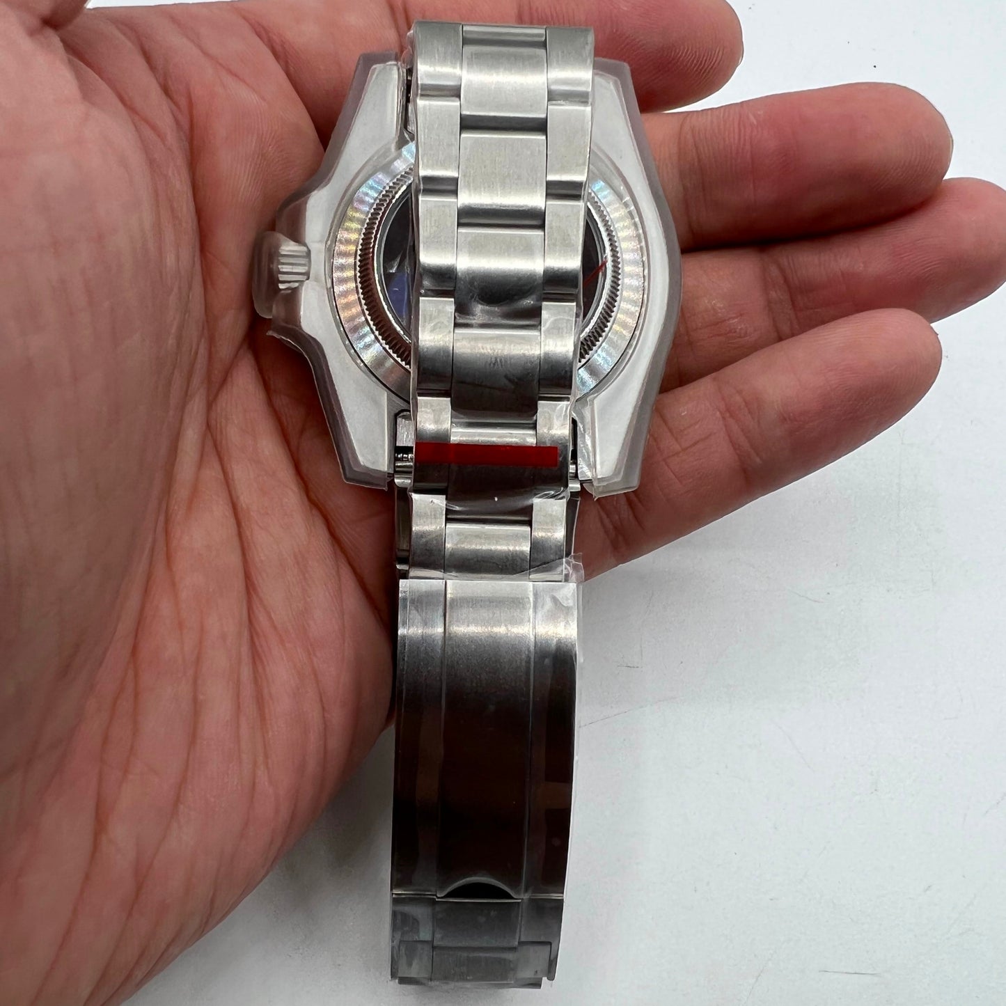 Transparent 40MM sapphire glass watch case with strap for NH35/NH36 movement, available in 22 colors.