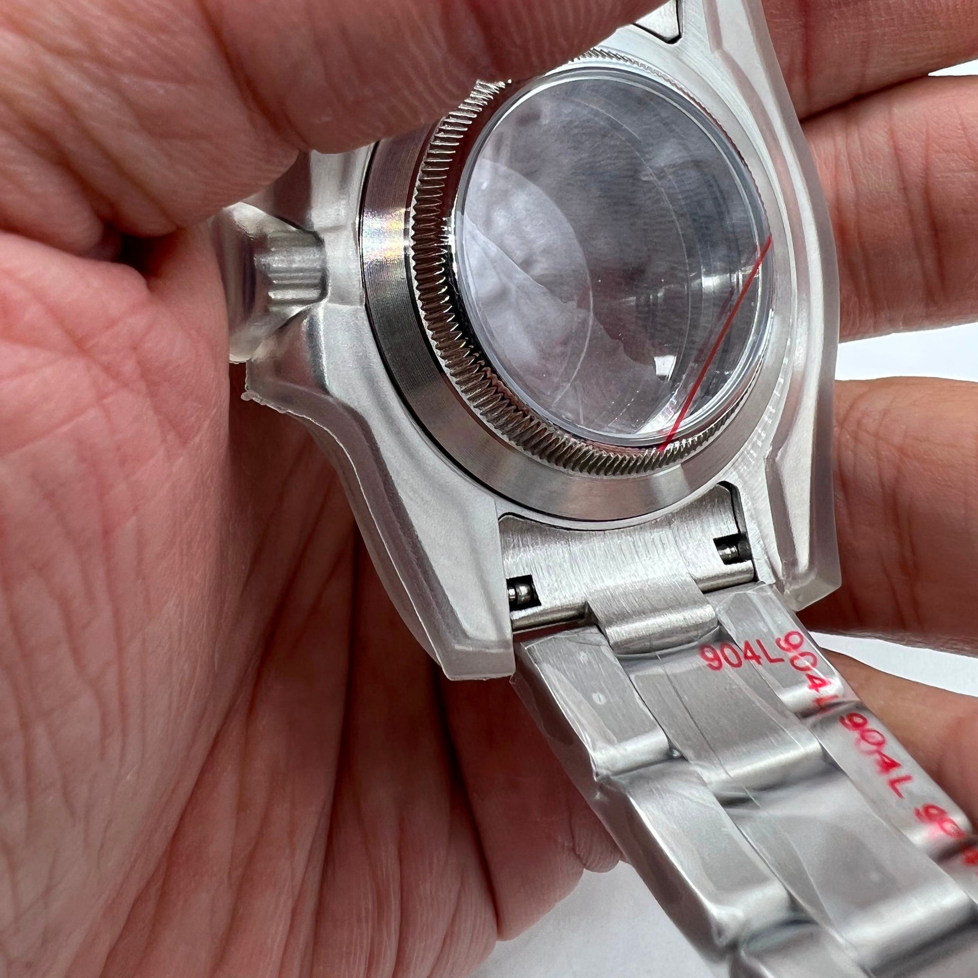 Transparent 40MM sapphire glass watch case with strap for NH35/NH36 movements, available in 22 colors.