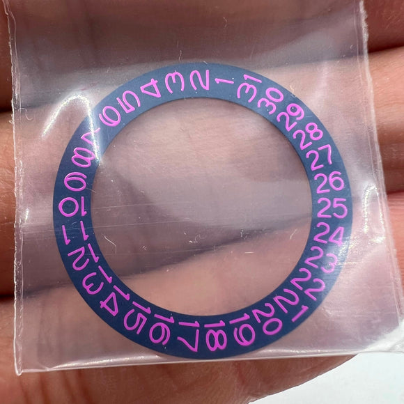 Denim Blue Background Helio Purple Font Disk Date Wheel for Miyota NH35 NH36