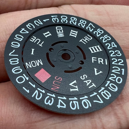 Roman and English font black date disk wheel for NH36 movement, 3.8 position, watch accessory