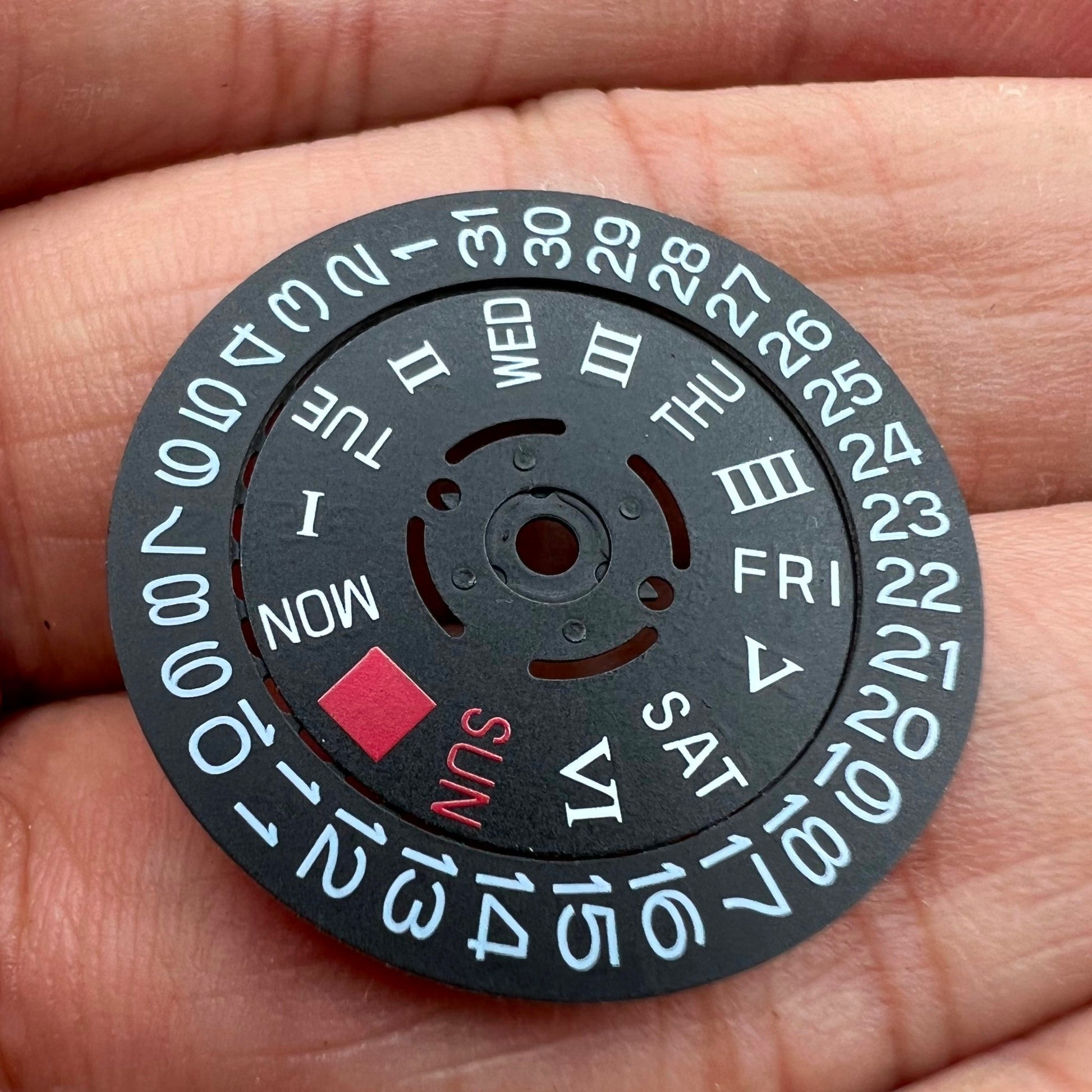 Roman and English font black date disk wheel for NH36 movement, 3.8 o'clock position watch part