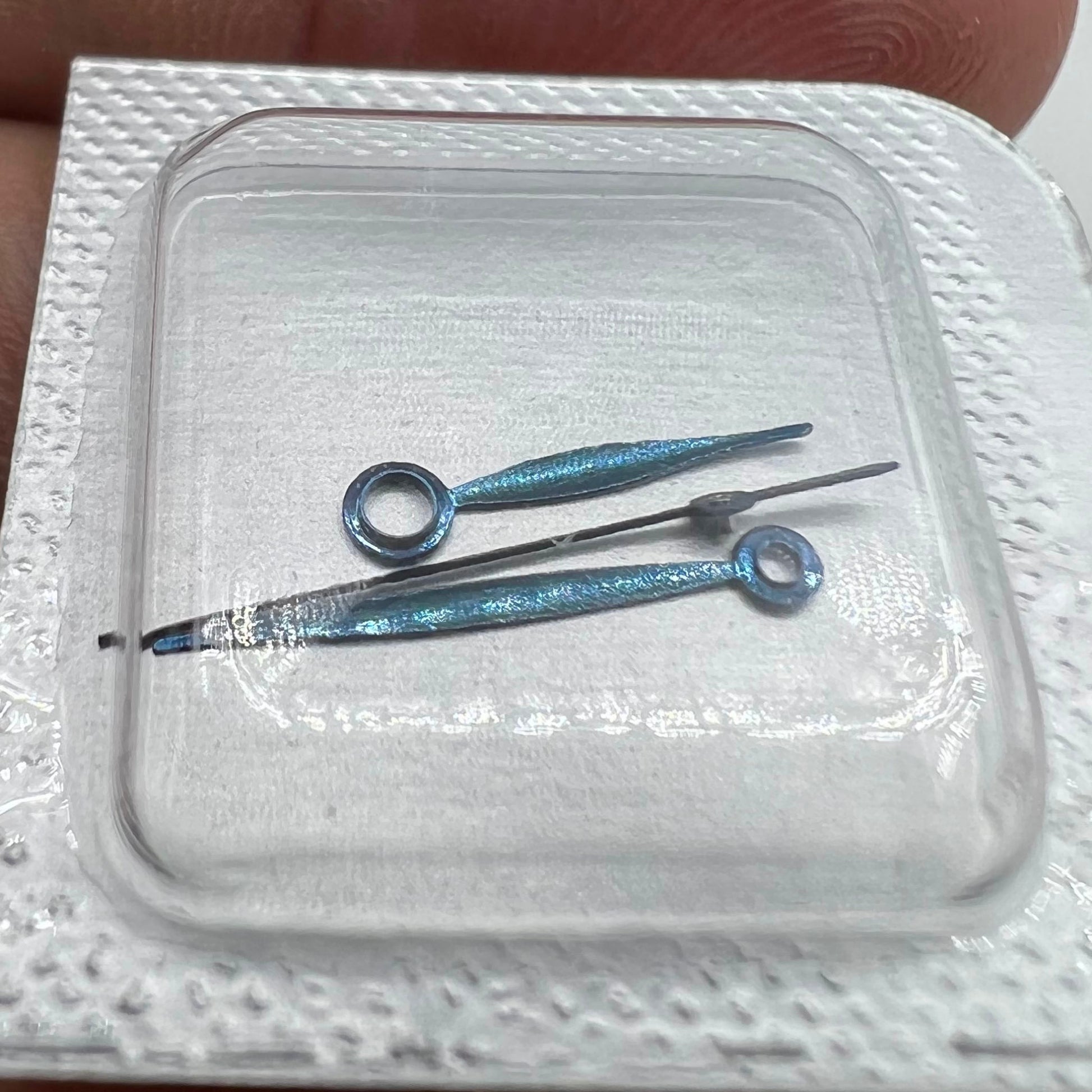 Blue baking finish watch hands for ETA 2892, 2824, and 2836 movements, precise fit and style