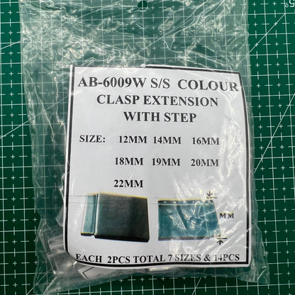 14PCS silver watch strap extenders with clasp links for adjustable bracelet length, compatible with various brands.